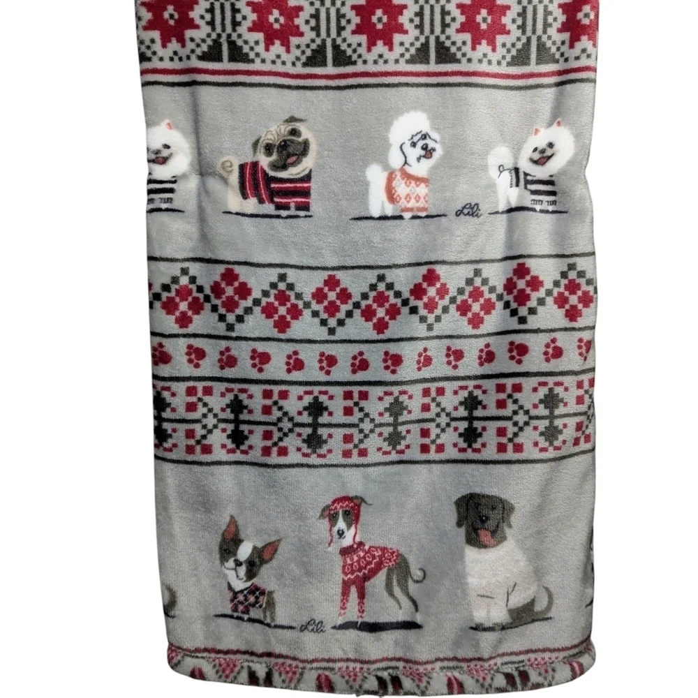 Winter Dog Print Various Breeds Sweaters Plush Throw Blanket 60